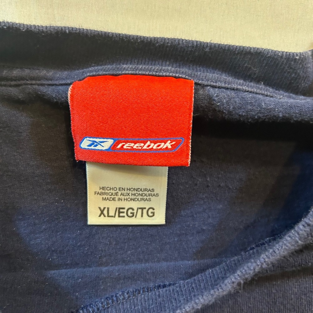 Reebok Houston Texans Long Sleeve Shirt Mens XL Navy Blue Embroidered Logo NFL - Picture 2 of 5